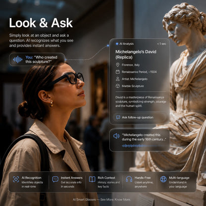 👓 50% OFF AI Smart Glasses 🎥 4K POV Camera | Multi-Language Translation & AR Navigation-H