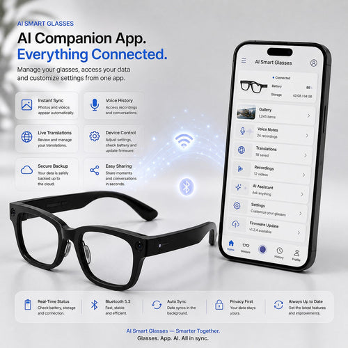 👓 50% OFF AI Smart Glasses 🎥 4K POV Camera | Multi-Language Translation & AR Navigation-H