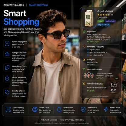 👓 50% OFF AI Smart Glasses 🎥 4K POV Camera | Multi-Language Translation & AR Navigation-H