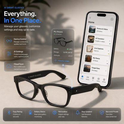 👓 50% OFF AI Smart Glasses 🎥 4K POV Camera | Multi-Language Translation & AR Navigation-H