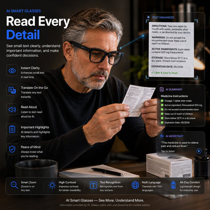 👓 50% OFF AI Smart Glasses 🎥 4K POV Camera | Multi-Language Translation & AR Navigation-H