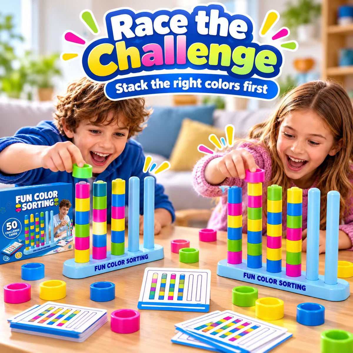 🎉 Color Stack Challenge Game – Fast-Paced Color Matching Puzzle for Family Game Night
