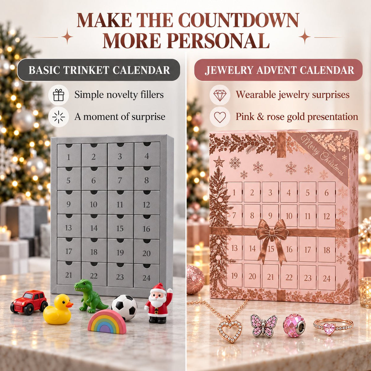 🎀 Hand Assembled Christmas Jewelry Calendar | Daily Surprises, Perfect Holiday Gift for Her