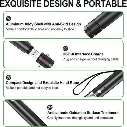 Rechargeable Green Laser Pointer/ Line Light Flashlight