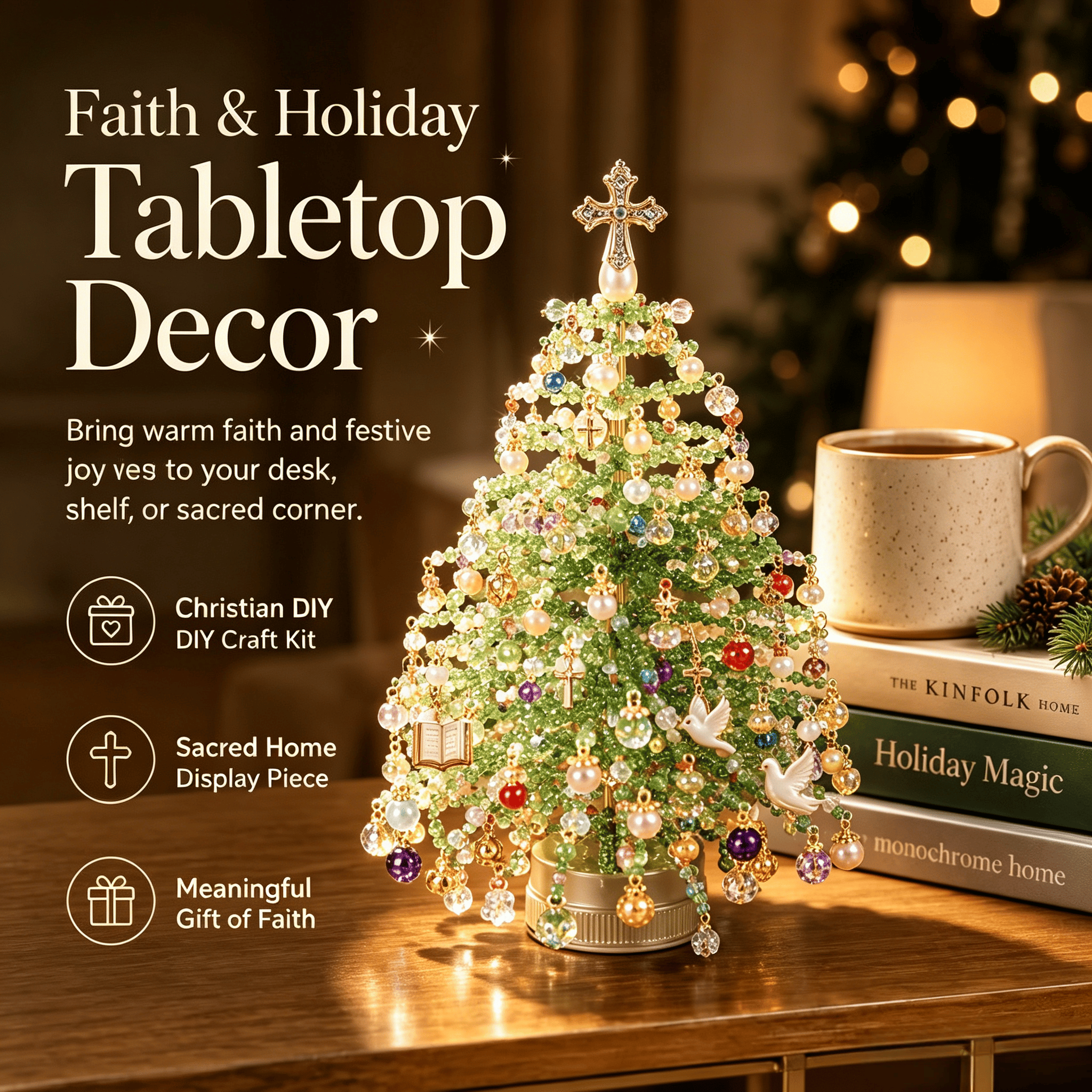 🎄DIY Beaded Christmas Tree Kit – 🎅Create Your Own Sparkling Holiday Decoration