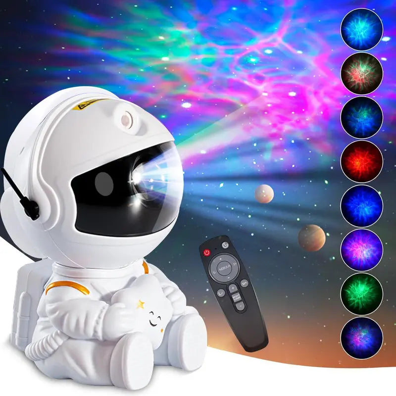 LED Astronaut Galaxy Starry Sky Projector – Remote Controlled, 360° Adjustable Nebula Ceiling Light