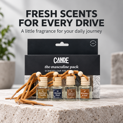 Car Fragrance Set – 8ml Each, Citrus, Lavender, Tangerine & Musk Scent Bundle