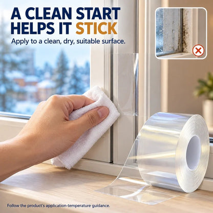Clear window and door draft-sealing tape