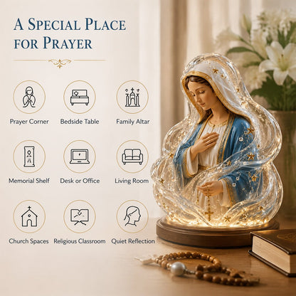 "🔥HOT SALE🔥🙏Our Lady of Starlight Illuminated Prayer Statue | Religious Decor & Faith Gift✨"