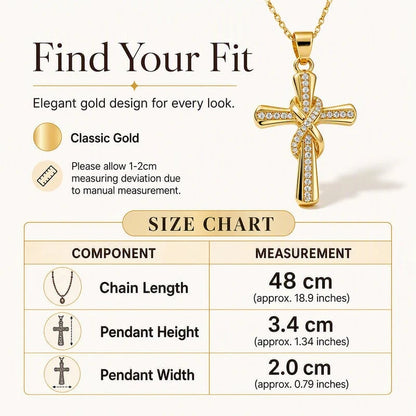 ✨💎 Women's Sparkling Twisted Knot Cross Pendant Necklace ✝️