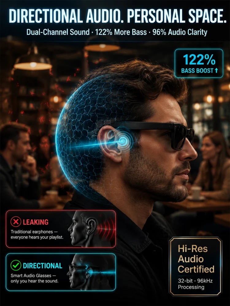 🔥Al Smart Glasses: 100%Offline Translation Zoom & Explore Smarter.