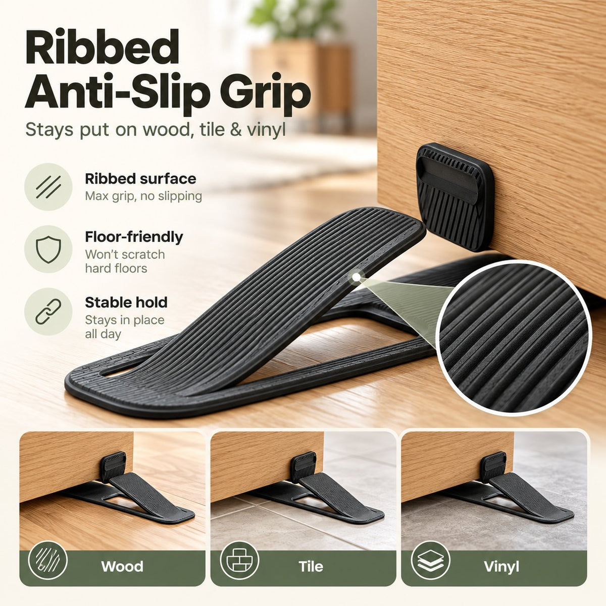 Flexible Door Stopper – Easy-to-Use Door Holder for Home, Bedroom, Bathroom & Everyday Use