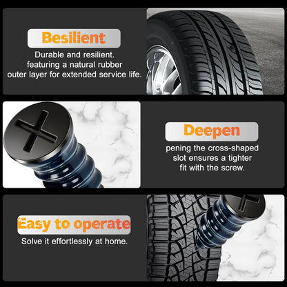 ✨✨60-Pcs Tubeless Tire Repair Kit – Dual-Size Coated Screw Plugs for Car & Motorcycle Tire Maintenance