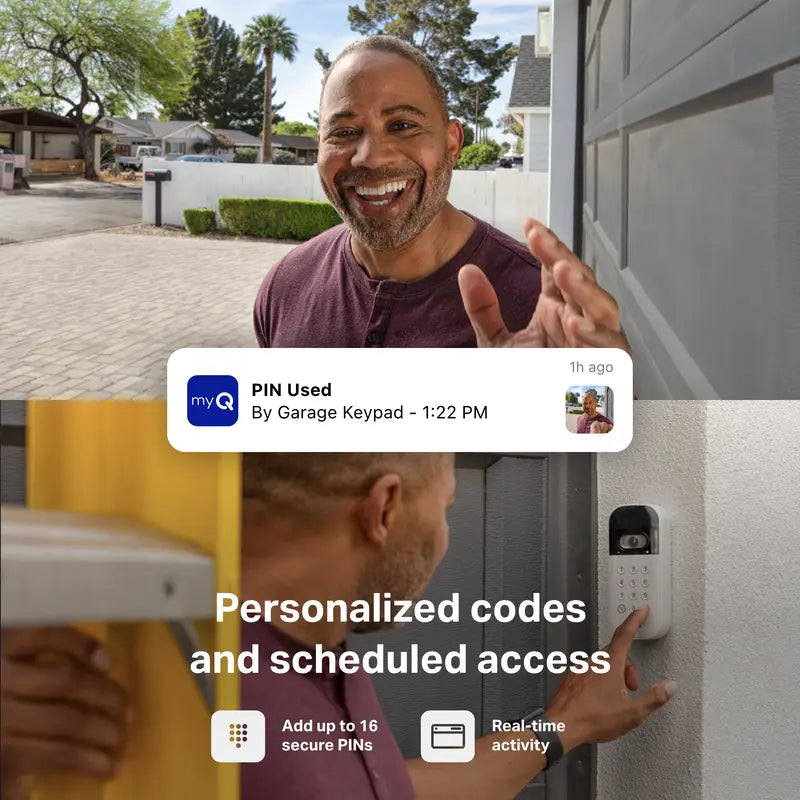 🏠📹 Smart Garage Door Video Keypad – Wide-Angle Camera, Custom PINs & myQ App Access 🔑