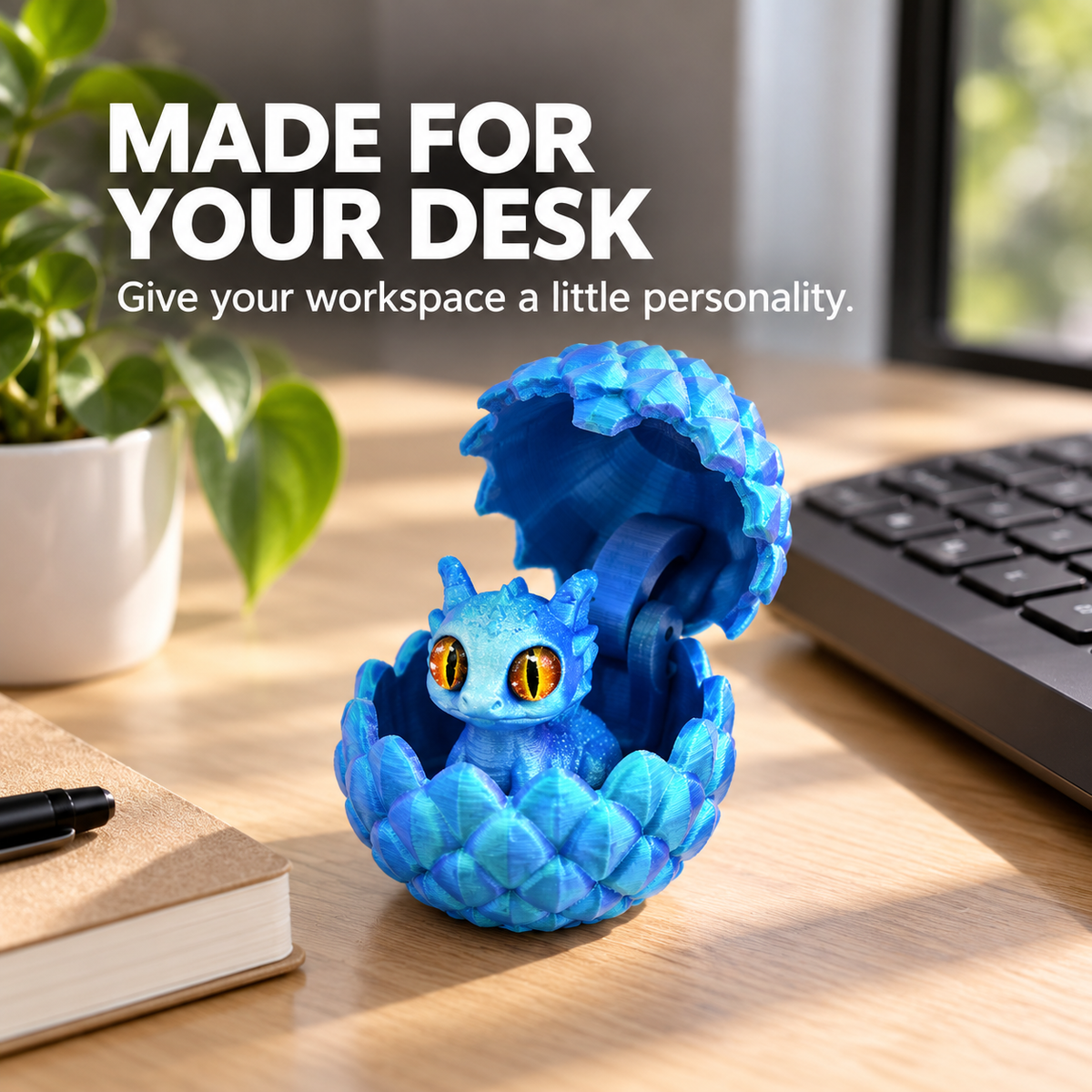 🐉🐉3D-Printed Dragon Egg & Baby Dragon Set – Colorful Opening Egg Collectible & Desk Decor