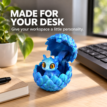 🐉🐉3D-Printed Dragon Egg & Baby Dragon Set – Colorful Opening Egg Collectible & Desk Decor