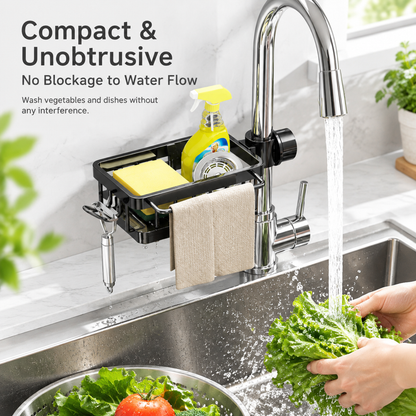 🧽 Faucet-Mounted Sink Caddy with Removable Drip Tray