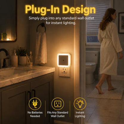 💡 6-Pack Dusk-to-Dawn LED Night Lights – Warm White, Plug-In 🌙