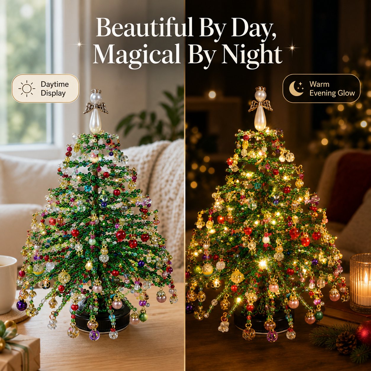 🎄DIY Beaded Christmas Tree Kit – 🎅Create Your Own Sparkling Holiday Decoration