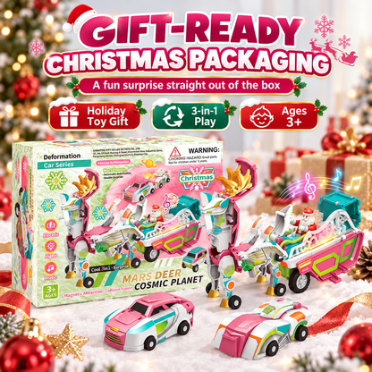 🎄🚗 3-in-1 Magnetic Transforming Christmas Car Set