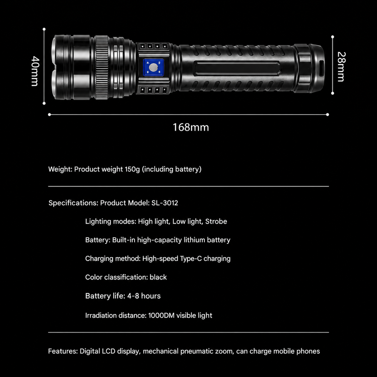 🔋🔦 2-in-1 Flashlight & Power Bank – Portable Bright Light with USB Charging Port ⚡