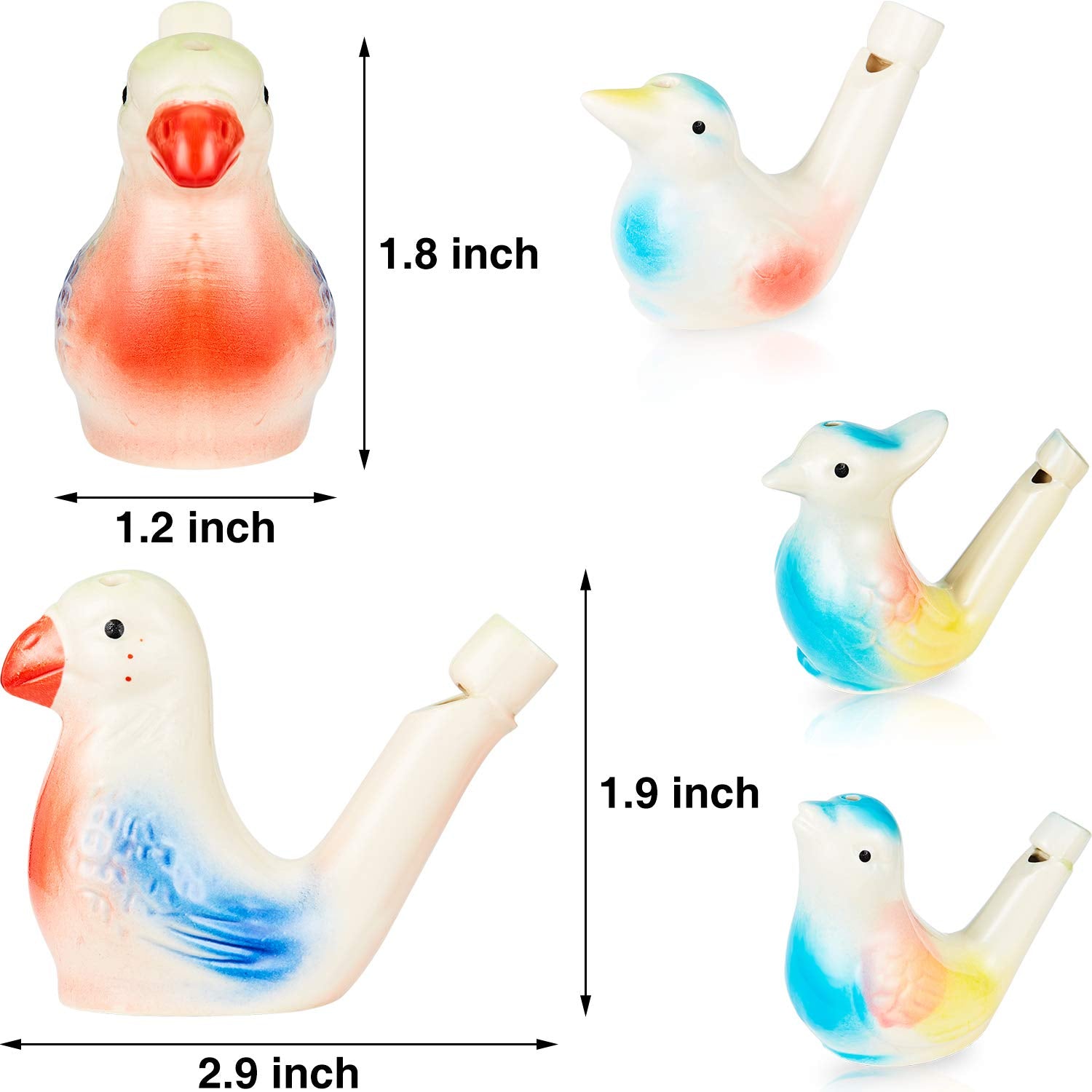 Ceramic Water Bird Whistles – Colorful Handcrafted Bird Call Toys for Kids & Adults (3PCS Set)