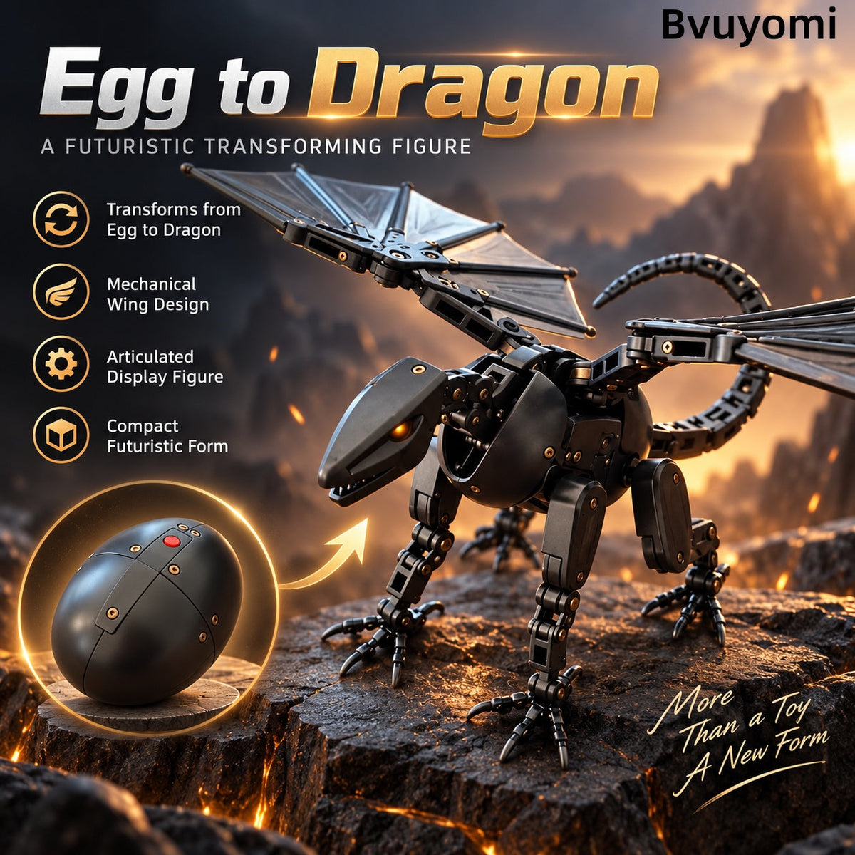 🐉This Egg Transforms Into a Dragon – 2-in-1 Mechanical Dragon Figure