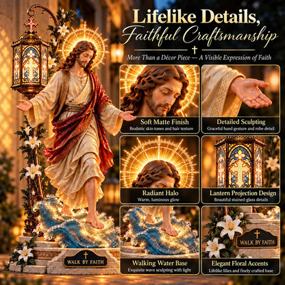 ✨✝️✨ Walk by Faith Jesus Reflection Light – Walking on Water Christian Decor🎁