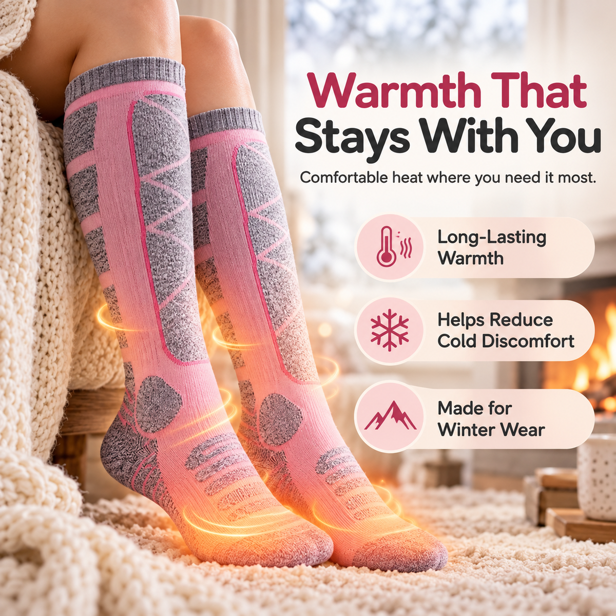 🔥 WarmStep  Rechargeable Heated Socks – Adjustable Heat for Cold Weather