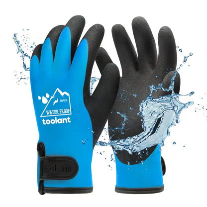 🧤🧤toolant Heavy-Duty Waterproof Insulated Work Gloves – Latex Grip & Adjustable Wrist for Gardening and DIY