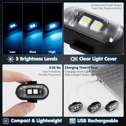 🚨✨ RGB LED Aircraft Strobe Light – Wireless Remote Warning Light for Bike, Car & Motorcycle 🏍️
