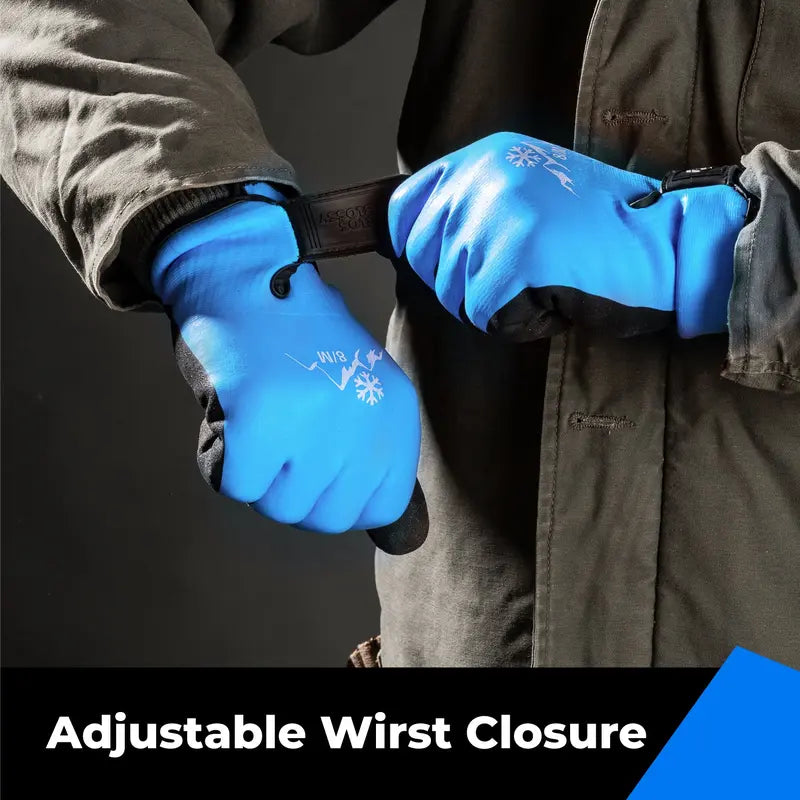 🧤🧤toolant Heavy-Duty Waterproof Insulated Work Gloves – Latex Grip & Adjustable Wrist for Gardening and DIY