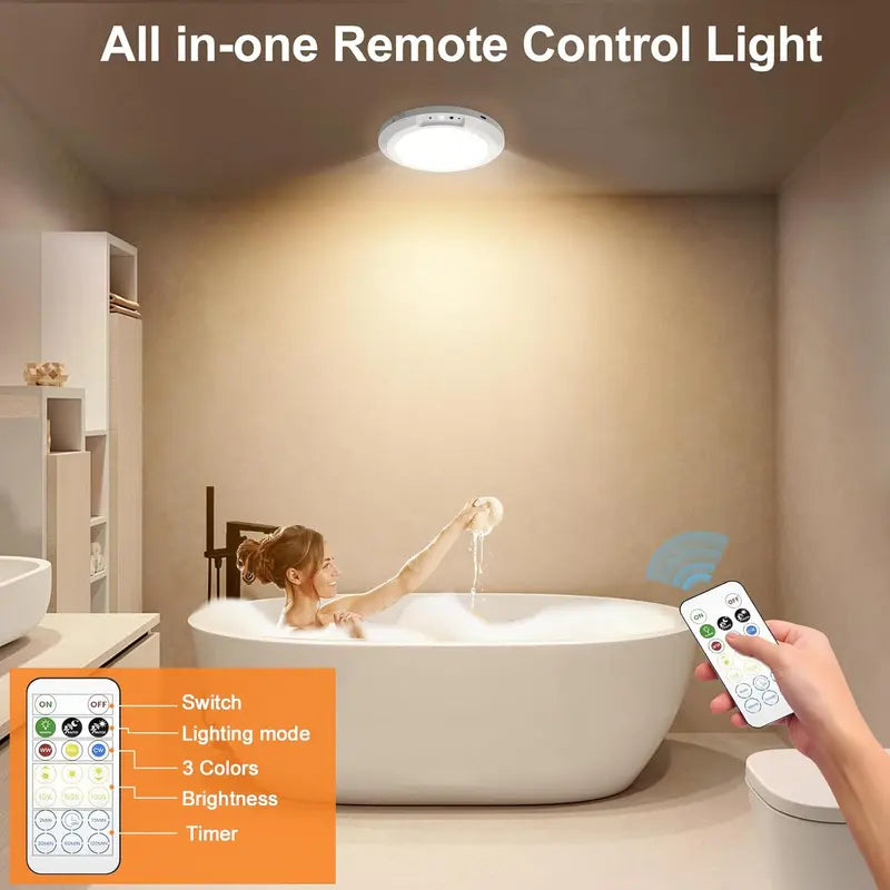 Rechargeable Motion Sensor Ceiling Light – Wireless Magnetic Mount, Remote Control & Adjustable LED Lighting