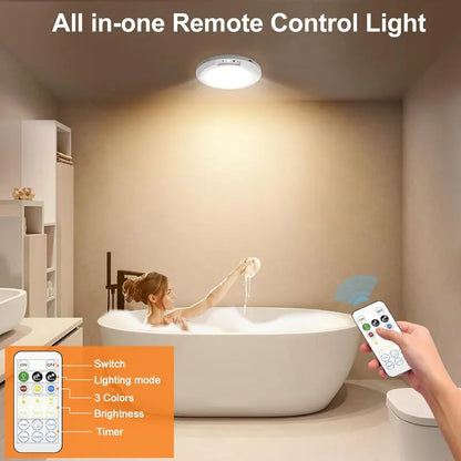 Rechargeable Motion Sensor Ceiling Light – Wireless Magnetic Mount, Remote Control & Adjustable LED Lighting