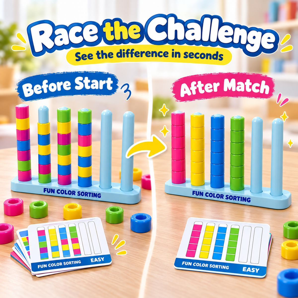 🎉 Color Stack Challenge Game – Fast-Paced Color Matching Puzzle for Family Game Night