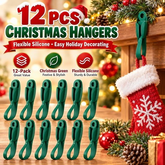 🎅🎄12/24 Pack Reusable Silicone Adhesive Christmas Garland Hooks 7.87"