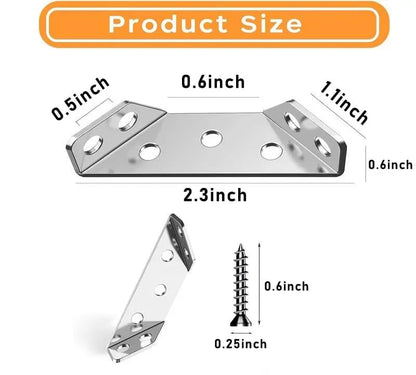 Stainless Steel Corner Brace,90°Right AngleSupport Bracket for Cabinets & Furniture
