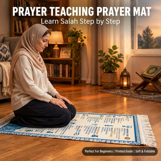 🕌 Step-by-Step Phonetic Padded Prayer Mat – Guided Learning & Comfort ✨