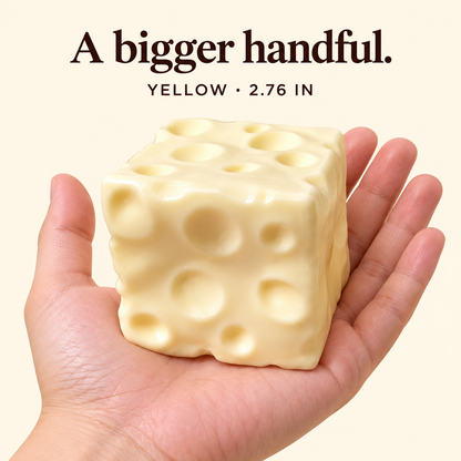 🧀 No-Rebound Cheese Squishy Cube | Squeeze, Shape & Fidget