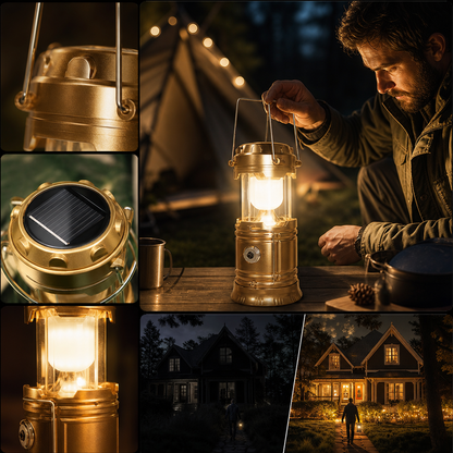 ⏰Careluxpro Solar-powered retractable camping lantern⛺️⛺️