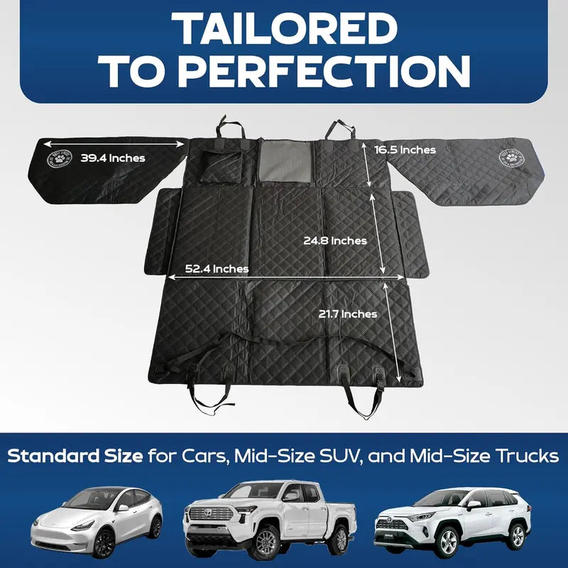 🐶🚗 Hard-Bottom Backseat Extender for Dogs – With Door Protection 🐾