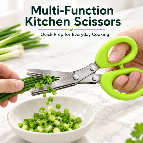 5-Blade Herb Scissors-Fast Kitchen Chopper for Fresh Herbs &Seasonings