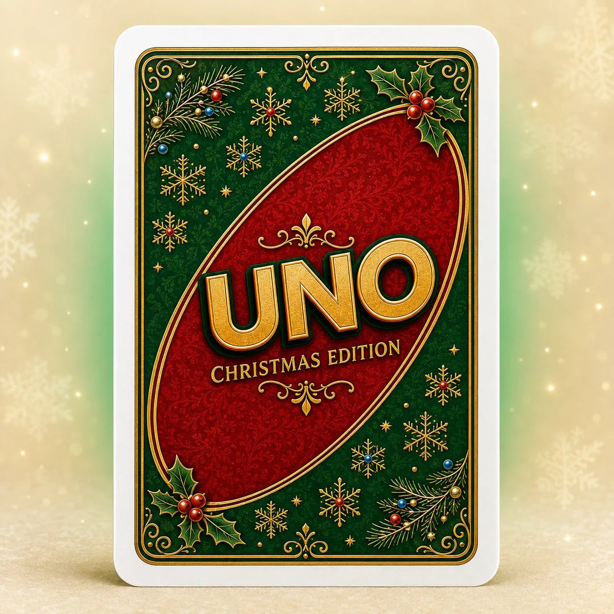 🔥🔥Last Day 50% OFF🎉-🃏UNO Christmas Edition🎄 Holiday Family Card Game with 112 Festive Cards