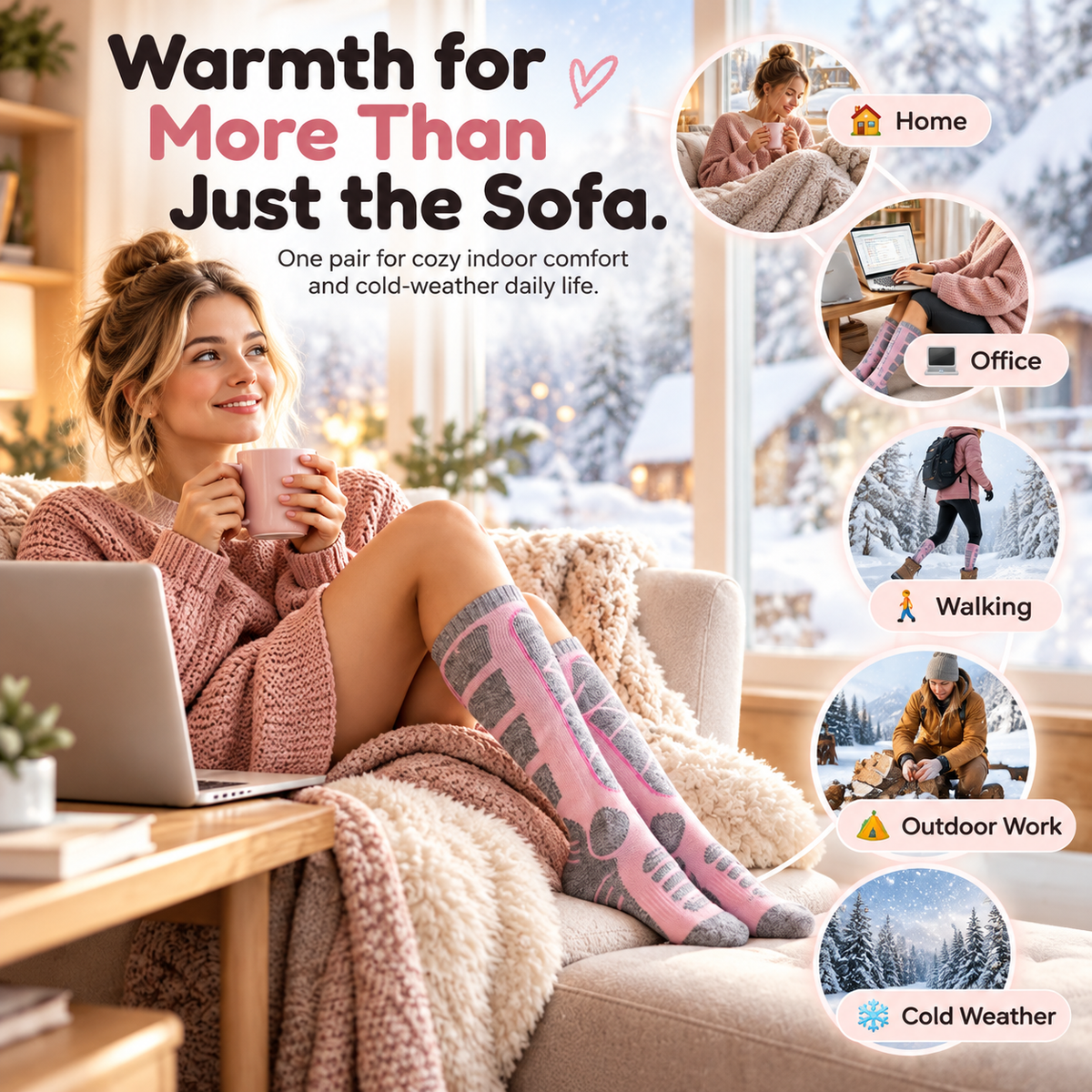 🔥 WarmStep  Rechargeable Heated Socks – Adjustable Heat for Cold Weather