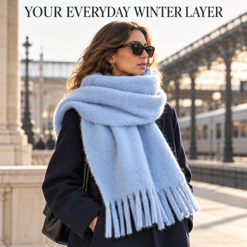 🧣🍂Solid Color Tassel Scarf – Thick & Cozy Fall-Winter Style for Women & Men