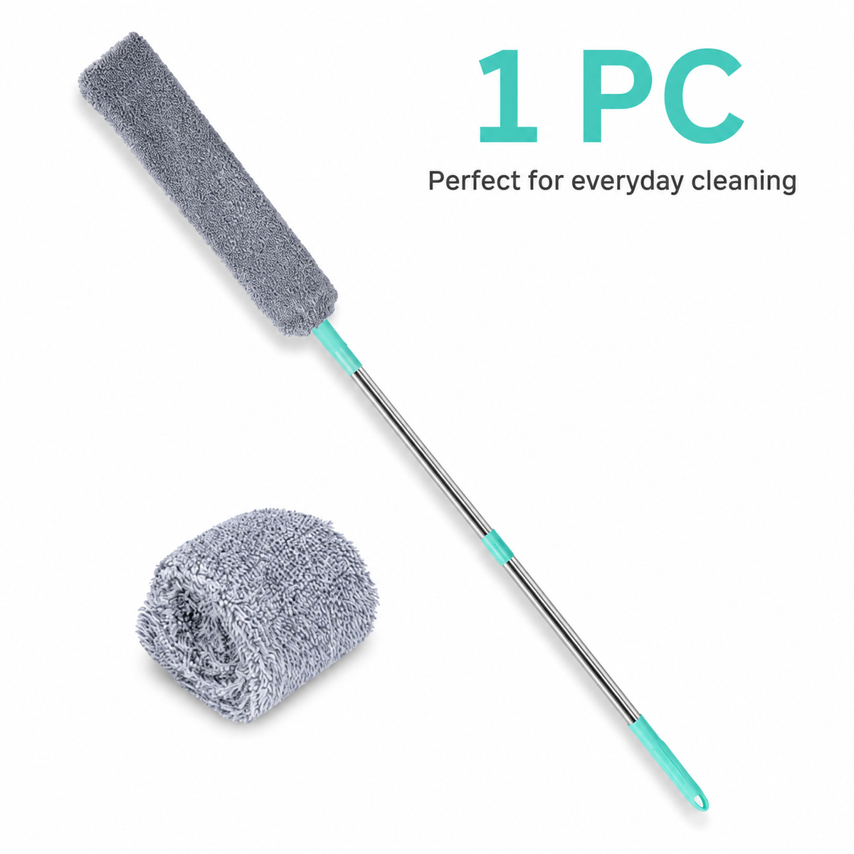 Retractable Microfiber Dusting Brush – 2-in-1 Crevice Cleaner with 2 Washable Dusting Cloths
