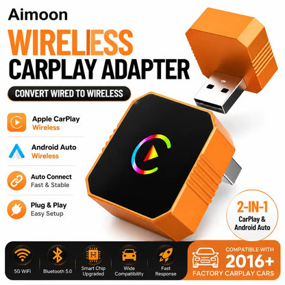 🚗📱 2027 Wireless CarPlay & Android Auto Adapter – Converts Wired to Wireless with OTA Updates ✨