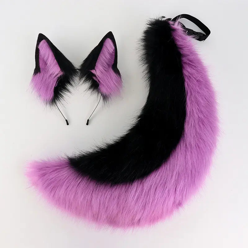 Fluffy Fox Ears & Tail Cosplay Set – Soft Plush Accessories for Anime Conventions, Halloween & Dress-Up