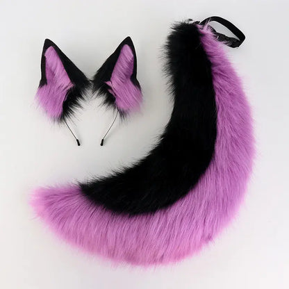 Fluffy Fox Ears & Tail Cosplay Set – Soft Plush Accessories for Anime Conventions, Halloween & Dress-Up