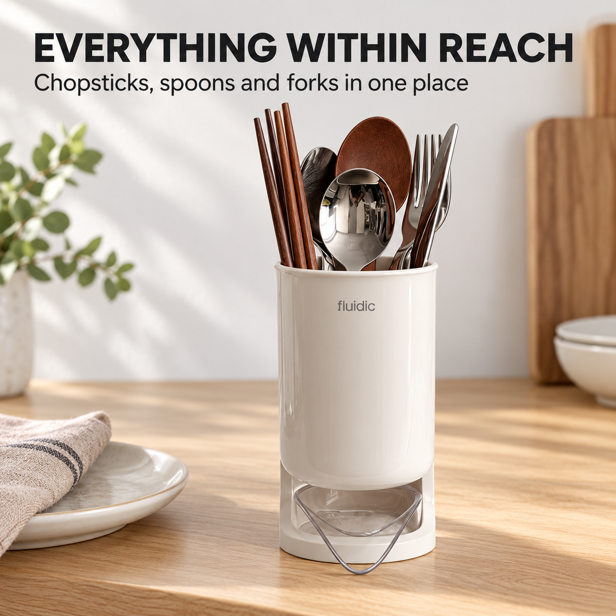 ✨✨Draining Utensil Holder – Compact Countertop Organizer for Chopsticks, Spoons & Forks